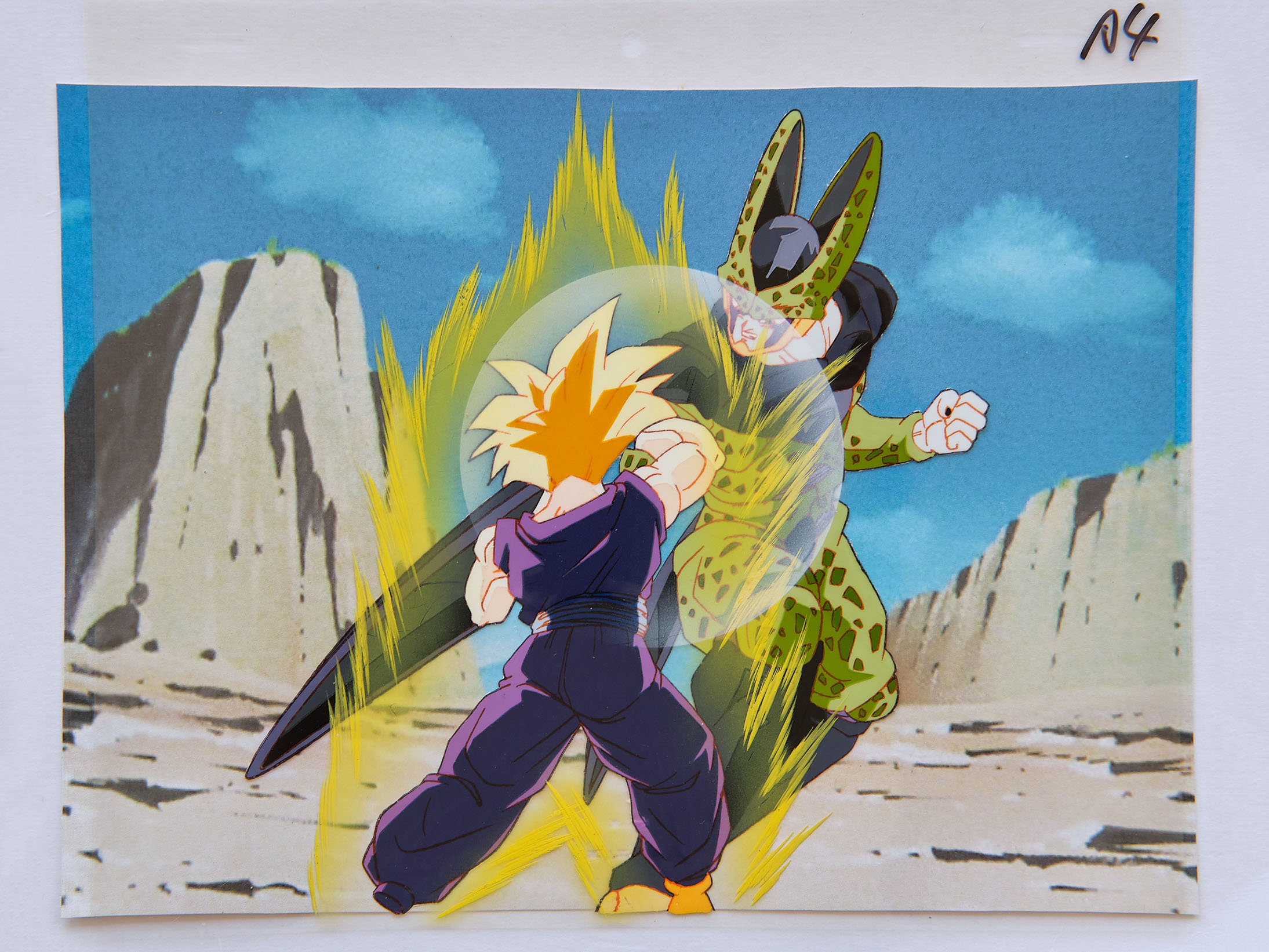 Dragon Ball Z anime production cel Gohan VS Cell with copy background from ep 181